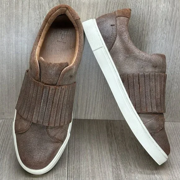 Frye Shoes Womens 8M Ivy Gore Leather Casual Slip On Sneakers Brown 3470375-CHO - Picture 6 of 11